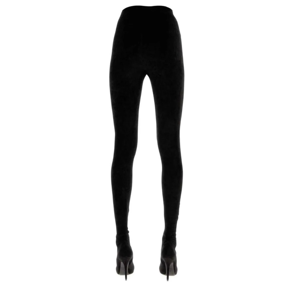 NWOT Balenciaga Black Velvet Pants Boots Heels Sz 38 - Picture 2 of 8
